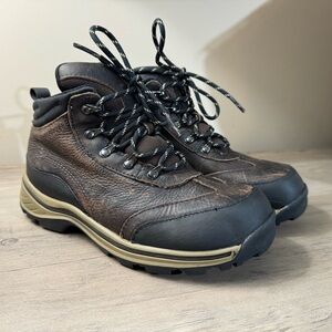 Timberland Backroad Brown Leather Hiking Boots Size 3 Youth Boys
